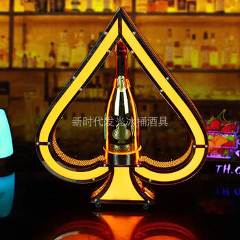 Luminous wine seat bar ktv red wine champagne base xo spades a foreign wine led display rack laser wine rack charging yellow spades a stainless steel