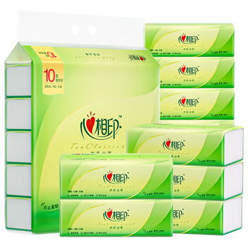 Heart to heart tea silk enjoyable hand pack tissue paper facial tissue toilet paper tea embossed hand towel napkin 3 layers 28 packs*10 pack hand pack