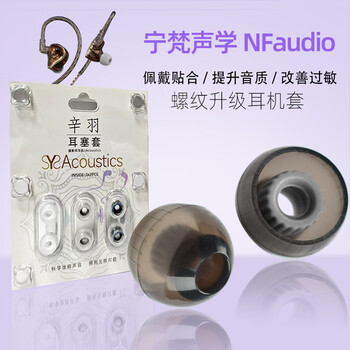 Feather touch tpu liquid transparent headphone covers threaded latex covers suitable for ningfan acoustics nfaudio series headphone ear caps hypoallergenic latex earplug protective cover silicone sleeves ear covers threaded ear caps transparent black optional 1 pair default medium size remarks size bulk