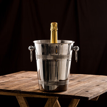 Language of cup european stainless steel ice bucket champagne bucket bar ktv thickened ice wine bucket red wine beer household creative ice wine bucket single silver ring ice bucket 5l free ice clip