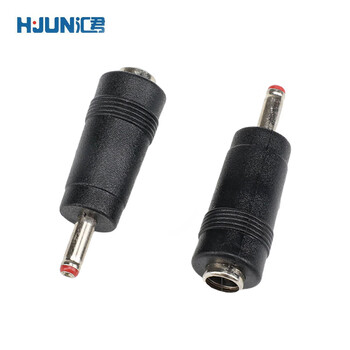 Huijun dc power plug round hole video cable conversion socket dc5.5*2.1 female to 3.5*1.35 male straight head 1 piece