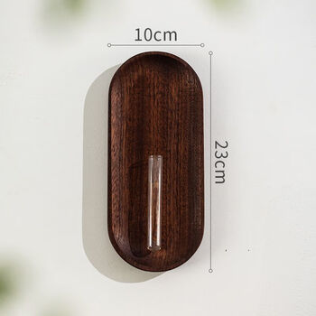 Wei ci internet celebrity chinese style solid wood wall hanging flower ware wall decoration creative diy combination wooden holder vase zen style ugly wall decoration long large size solid wood wall hanging flower ware/pasted style