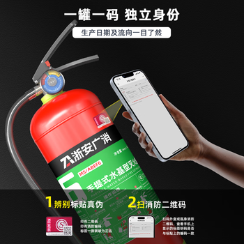 Zhe'an guangzhou fire water-based water mist fire extinguisher 25-year new national standard vehicle household commercial fire-fighting charging pile new energy use 6l water-based water system/can extinguish oil and electric fires