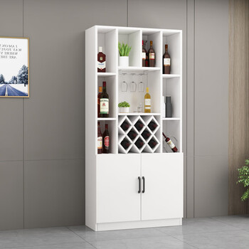 Yaofeng simple wooden wine cabinet for home living room wall-mounted multi-functional screen partition cabinet entrance cabinet entrance storage cabinet with door white + white cabinet door-thick board 100*30*200cm self-installation without going upstairs