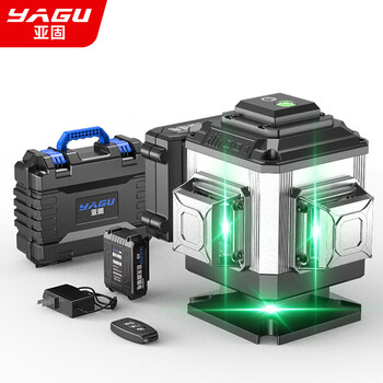 Yagu infrared all-aluminum level high-precision wall-mounted and floor-mounted all-in-one remote control laser twelve-line leveling instrument engineering-grade alloy version green light 12-line simplified version