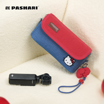 Pashari hello kitty dji pocket3 storage bag cute crossbody ccd camera bag action5 accessory bag kitty classic denim blue version