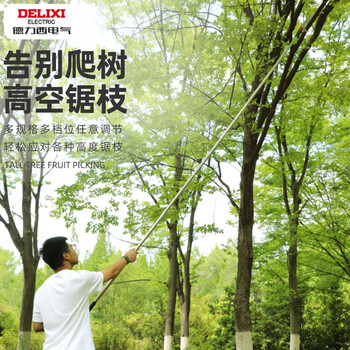 Delixi electric high-branch tree saw pruning high-altitude sawing wood pruning branches long pole tree saw artifact black king kong 7.6 meters