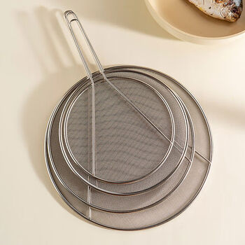 Onlycook304 stainless steel anti-oil splash pot cover kitchen cooking and frying oil cover oil cover oil screen cover oil cover thickened and reinforced 34cm