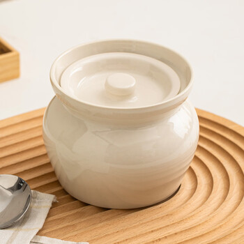 Haofeng 2025 new earthenware pot simmering soup pot soup pot tableware water-proof stew pot with lid steamed rice roasted milk tea ceramic pot no. 3 white thickened stew pot 1 pack