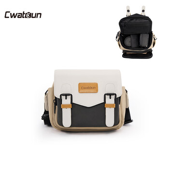 Cwatcun shoulder camera bag japanese portable casual mirrorless slr cardon professional crossbody suitable for fuji canon sony nikon camera bag