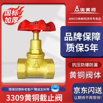 Am amico zk01-3309 brass stop valve j11x-16t soft seal thread tap water household switch dn20/6 points