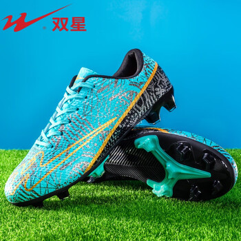 Double star (shuangxing) football shoes for men and women adult long spikes ag youth sports student lawn game training shoes moonlight long spikes 39