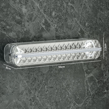 Renjuyi customized cling film cutter for home kitchen large roll special box sliding knife type magnetic suction high temperature resistance tear-free edible cling film cutter (transparent color