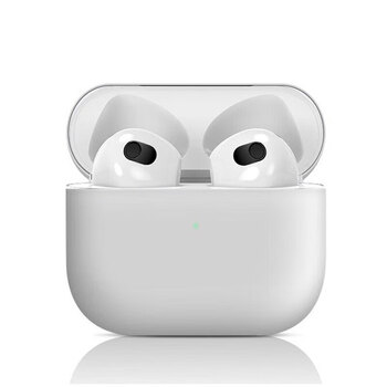 Jinglifa bluetooth wireless headphone protective cover airpods3 liquid silicone cover is suitable for apple 1/2 generation headphone protective case pure white soft one-piece cover airpods3 headphone cover-21 model bright moon white