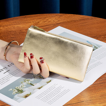 Sephoron new year 16 card slots long folding wallet with genuine leather inside and outside gold lucky soft cowhide banknote clip universal gold-genuine leather inside and outside gift box packaging