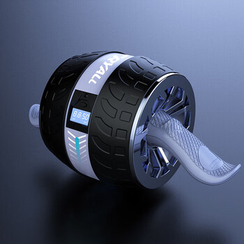 Automatic rebound abdominal wheel, countable abdominal curling machine, fitness equipment, household women's belly reduction waistcoat line, black gray - lcd counting