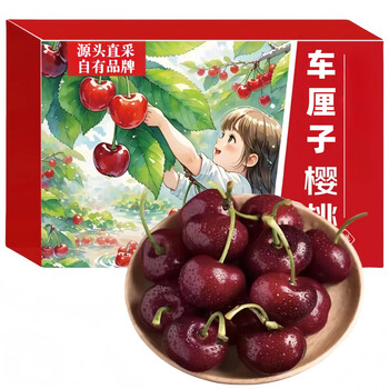 Yh imported cherry big cherry seasonal fresh fruit festival gift box 500g (net weight) 2j