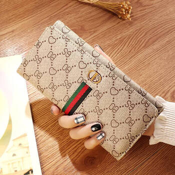 Scarecrow long wallet mobile phone bag dual-purpose ladies 2023 new card holder two-in-one wallet women's wallet holder girls heart 10 card slots can hold mobile phones long style