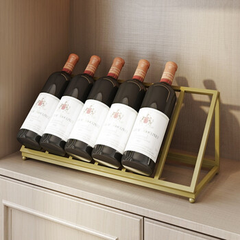 Yixin (yixin) red wine rack obliquely placed light luxury high-end red wine display rack bar wine cabinet ornaments iron wine rack triangle six bottles 495*195*215mm (excluding red wine)