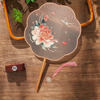 Duomeiyi fan ancient style round fan birthday gift chinese style han chinese photo dance fan-double-sided suzhou embroidery