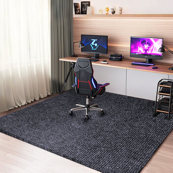 Bangyuan silent carpet gaming desk and chair soundproofing floor mat office chair swivel chair wooden floor protection mat room bedroom soundproofing gray single stripe-tpe 40*60 sample