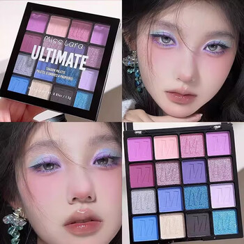Su xiuchen's colorful 16-color eye shadow matte pearlescent blue enchantress european and american makeup beginner eye shadow palette new year
