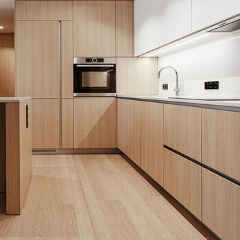 Shenzhen hong kong kitchen cabinet customization overall kitchen quartz stone countertop kitchen cabinet stove customization e0 multi-layer solid wood final payment