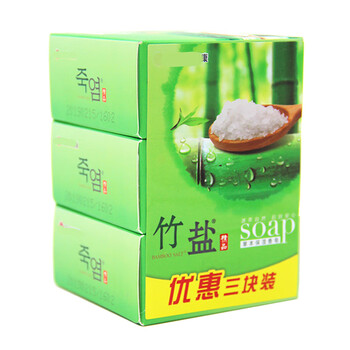 Bamboo salt lg bamboo salt soap 110g*12 pieces, herbal moisturizing skin care soap, bath and face soap, hand washing face, boys and girls, bamboo salt soap, 3 pieces