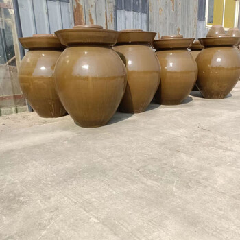 Shantou lincun household old-fashioned pickle jar sichuan clay pottery pickle jar pickle jar sealed with cover thickened ceramic pickle fermentation tank 500 catties water capacity thickened version