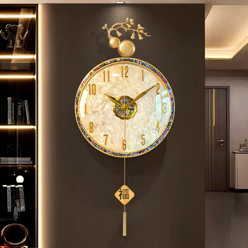 Zunair 2026 new high-end creative wall clock living room home clock high-end atmospheric light luxury wall watch wall clock gourd to make money