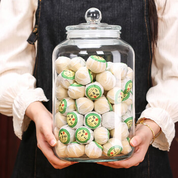 Yitelan glass sealed jar 5 liter wine container thickened tangerine peel storage jar tea jar packaging glass bottle grain storage bottle