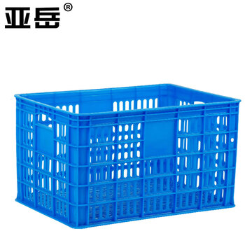 Yayue plastic basket frame turnover box thickened hollow storage box large express logistics basket livestock industry plastic frame storage box miscellaneous basket blue 485*350*290mm large quantity and good price