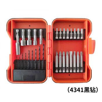 Fhjqb electric screwdriver bit set multi-functional automatic hand drill hexagonal electric drill bit complete set 30-piece bit socket set (4341 black diamond