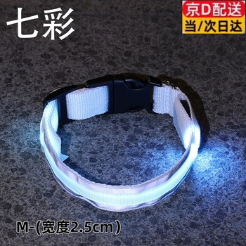 Dog luminous collar for walking dogs at night, luminous night walking lamp, anti-lost for large and small dogs, with light, rechargeable pet reflective, colorful battery model 1 pc