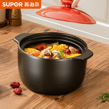 Supor casserole 6l thickened soup pot ceramic stew pot gas stove casserole stew pot tb60q1