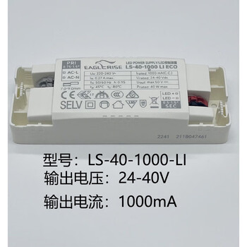 Eaglerise led spotlight driver power supply constant current 30w transformer 42w ballast driver8w ls-40-1000li2/40w24-40v/1
