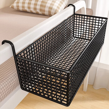 Xinwujia dormitory bedside storage rack hanging bedside hanging basket no-punch hanging rack bed hook artifact upper bunk storage rack black-small basic model