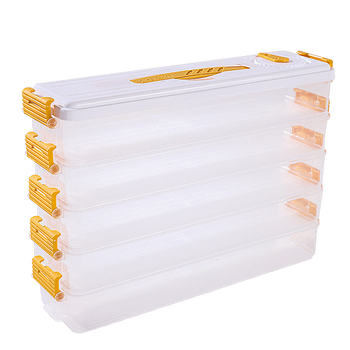 Raft-core quick-frozen dumpling storage box extra thick kitchen refrigerator food-grade wonton crisper for home use thickened new yellow four-layer frozen + micro-heatable default