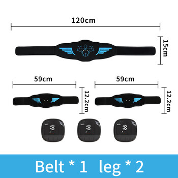 Menoqi metal sheet ems abdominal belt fitness equipment fat burning exerciser abdominal exercise equipment calories calories blue-1 belt+3 host+2 legs w8