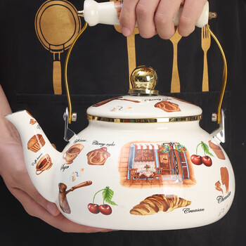 Oulijia enamel kettle cold kettle boiling kettle hot water kettle coffee pot chinese medicine pot induction cooker american coffee 2.3l