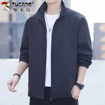 Woodpecker (tucano) jacket men's autumn and winter work jacket men's outdoor stand-up collar casual windproof loose top black xl