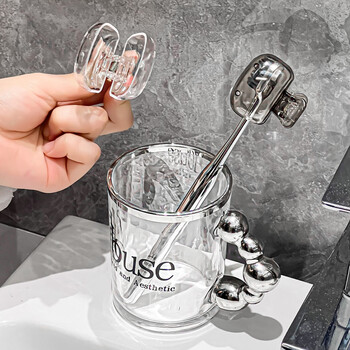 Jing'anmei household toothbrush storage clip portable travel dustproof protective cap storage box toothbrush head protective jacket compact business trip transparent color + transparent gray toothbrush protective cover