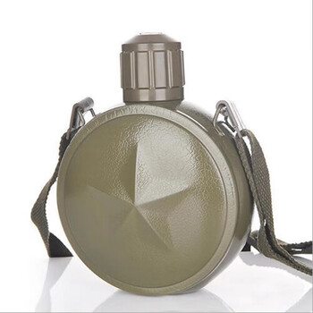 Boens german-style portable large-capacity military training kettle, outdoor travel kettle, 304 vacuum stainless steel insulation, five-star model (old model plastic inner cover) + strap 1ml 0.8l