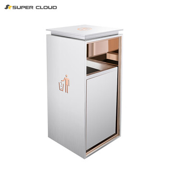 Supercloud hotel lobby trash can stainless steel trash can customized outdoor smoking extinguisher bucket vertical with inner bucket direct drop square bucket sx-76gc