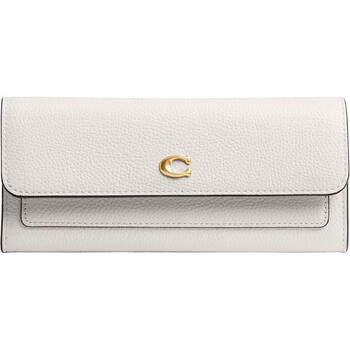 Coach women's long leather travel wallet, lightweight, large capacity, multi-layered partitions, gift for girlfriend initial
