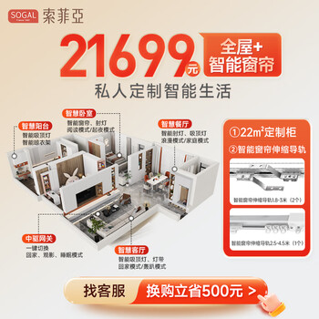 Sofia whole house smart wardrobe set customized large wardrobe cloakroom master bedroom wardrobe guest dining room tv cabinet furniture 22 cabinets + smart curtain package