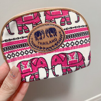 Elephant coin purse thai little elephant handmade change hand key bag bangkok cultural and creative small fresh zipper gift no. 8 (12*8cm alone)