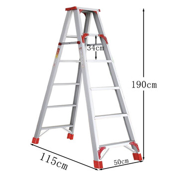 Herringbone ladder household aluminum alloy thickened 2m multifunctional indoor folding telescopic lifting double-sided engineering staircase 2m