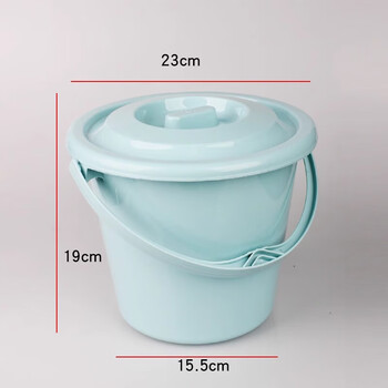 Aseblarm urine bucket with lid for adults deodorant urinal urinal chamber pot spittoon household bedroom urinal toilet male and female adult 308-blue-portable bucket with cleaning brush