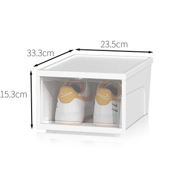 Magnetic hard plastic transparent shoe box shoe storage box door shoe cabinet storage artifact space-saving dust-proof shoe rack no. 1 front door medium size white 1 pack see option picture